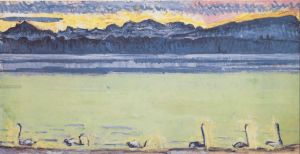 Lake Geneva with Mont Blanc at dawn. 1918